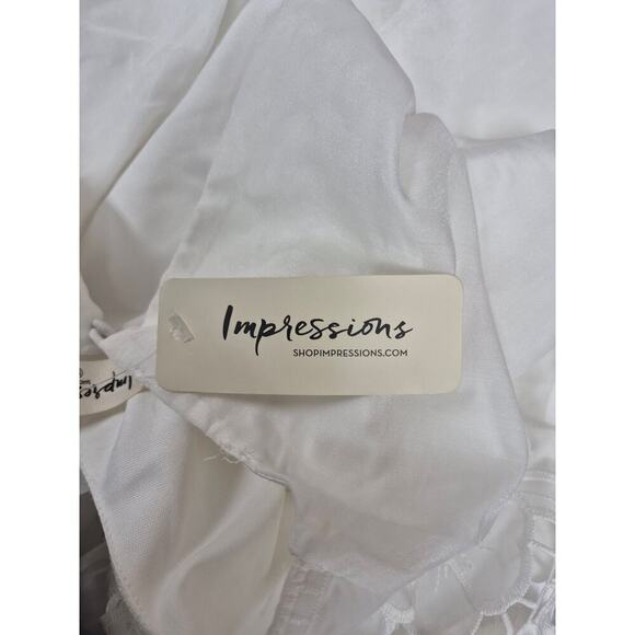 Impressions white Embroidered Maxi dress Sz 1X Wedding Summer Beach Travel NWT - Picture 6 of 9